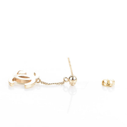 Chanel Crystal CC Drop Earrings Light Gold 5 of 5