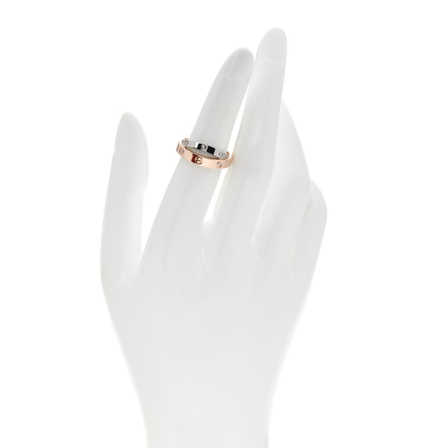 Cartier 18K Pink White Gold 6 Diamonds LOVE Ring 49 5 2 of 5