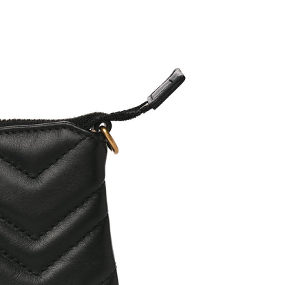 Gucci Calfskin Matelasse Mini GG Marmont Chain Bag Black 10 of 11