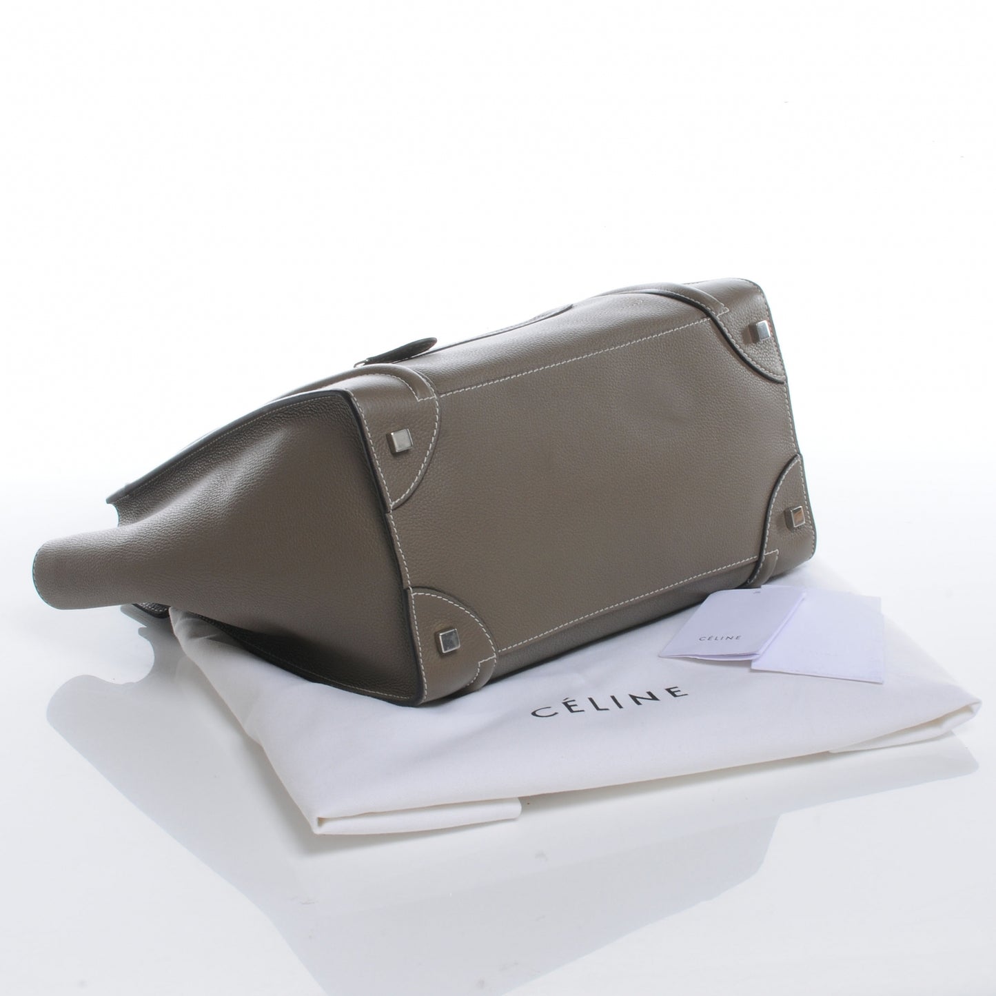 Drummed Calfskin Mini Luggage Bag Souris