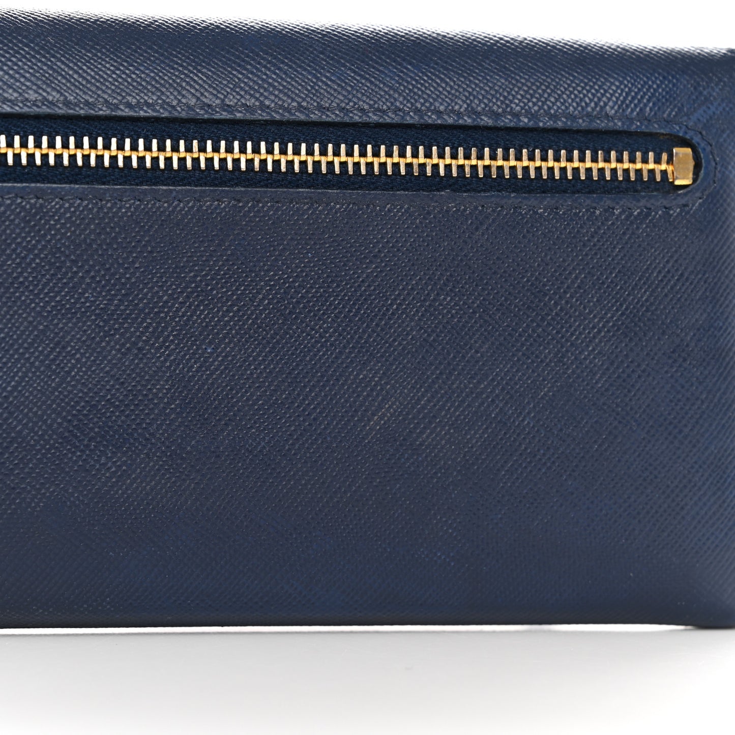 Saffiano Metal Bar Continental Flap Wallet Bluette