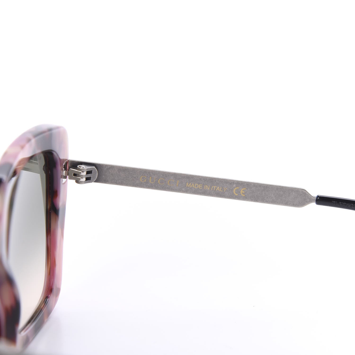 Gucci Acetate Square Frame GG0216S Sunglasses Rose Silver 6 of 8