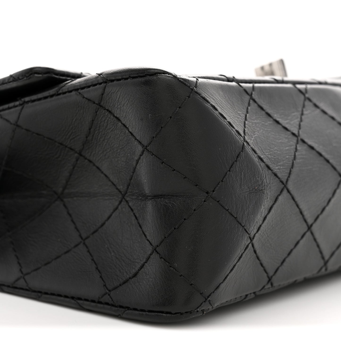 Aged Calfskin Quilted 2.55 Reissue 225 Flap Black