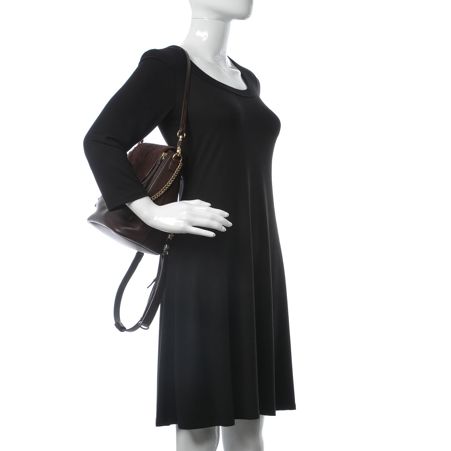 Chloe Suede Calfskin Small Faye Backpack Carbon Brown 3 of 19