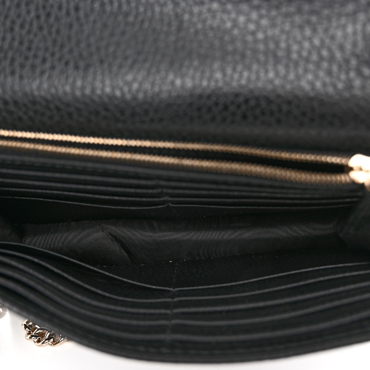 Gucci Dollar Calfskin Interlocking G Chain Wallet Black 5 of 9