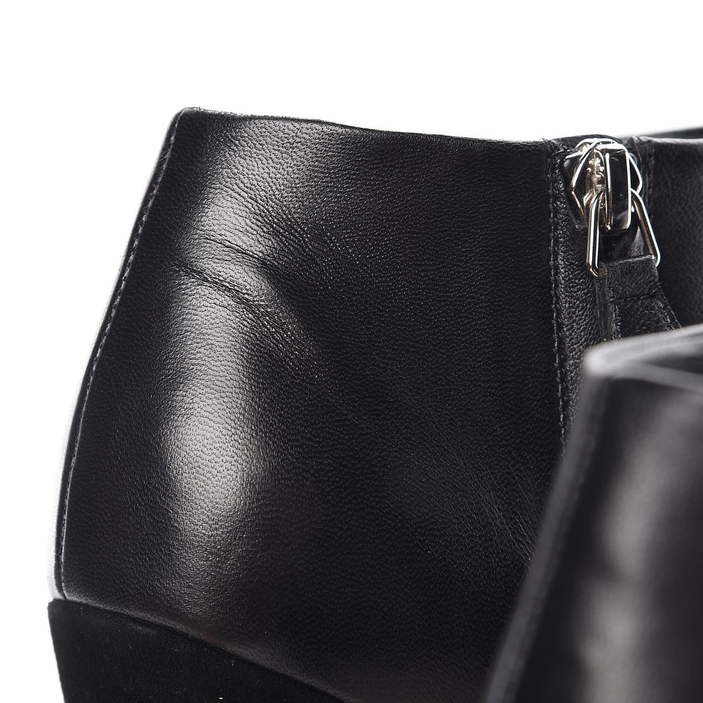 Lambskin Suede CC Platform Ankle Boots 38 Black