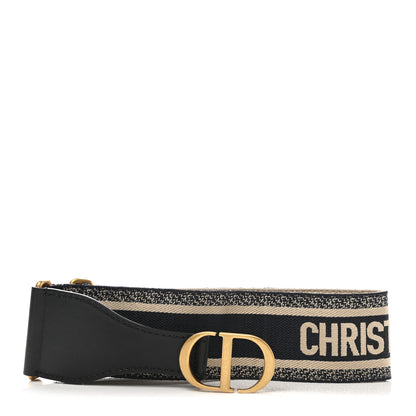 Christian Dior Canvas Embroidered Large Book Belt 85 34 Bleu 1 of 4