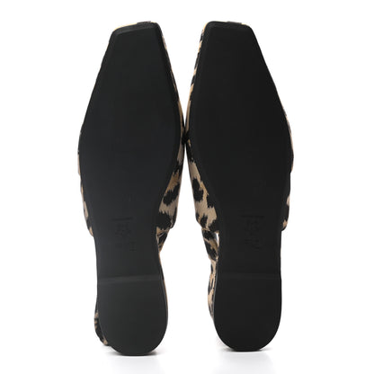 Christian Dior Nylon Leopard Print Mizza Slingback Flat 39 Beige Multicolor 1 of 10