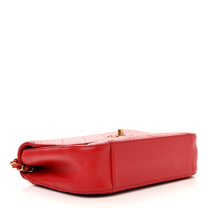Chanel Lambskin Quilted Chain Infinity Top Handle Flap Red 4 of 11