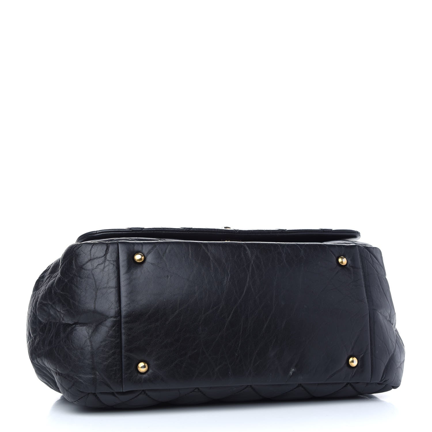 Chanel Aged Calfskin Quilted Large Pondichery Flap Black 4 of 10