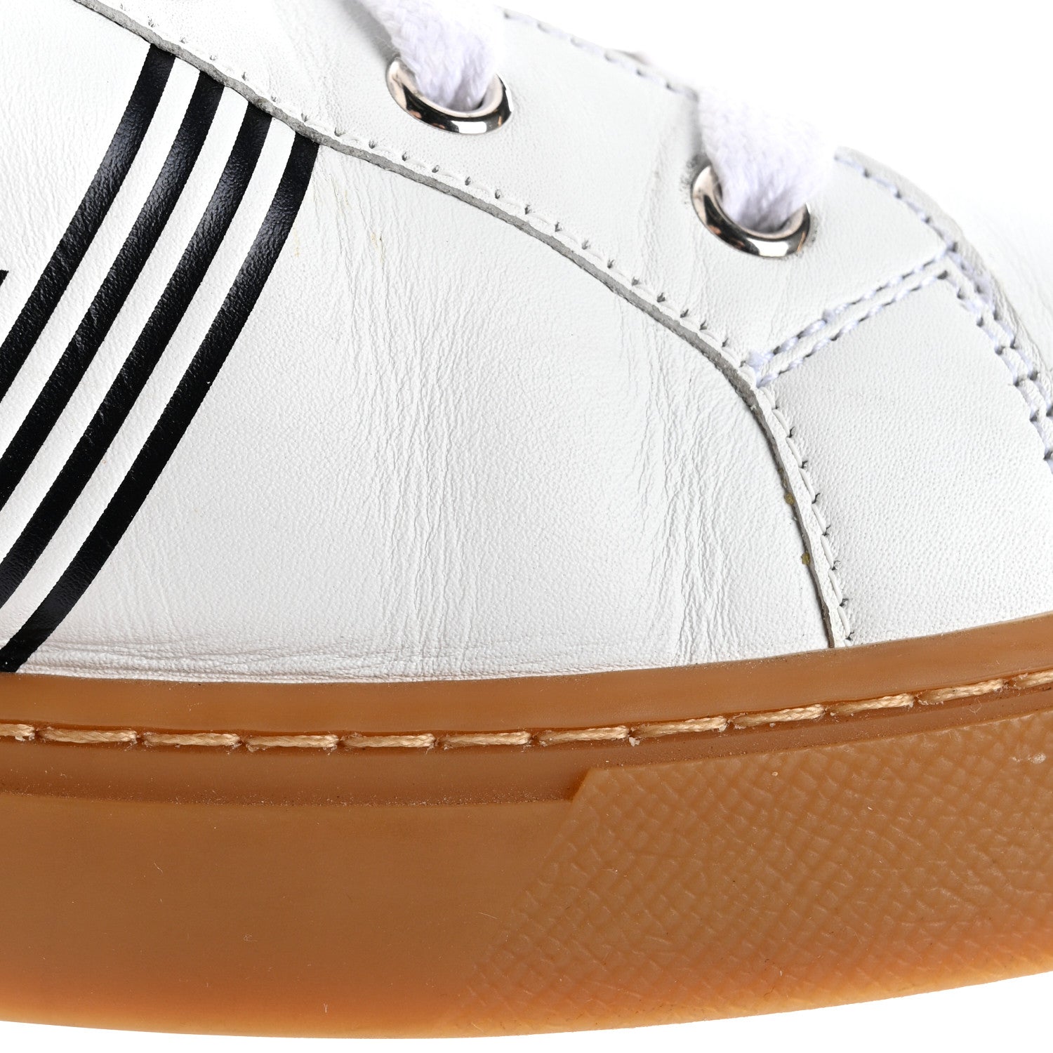 Hermes Calfskin Mens Advantage Sneakers 43 White Black 12 of 13