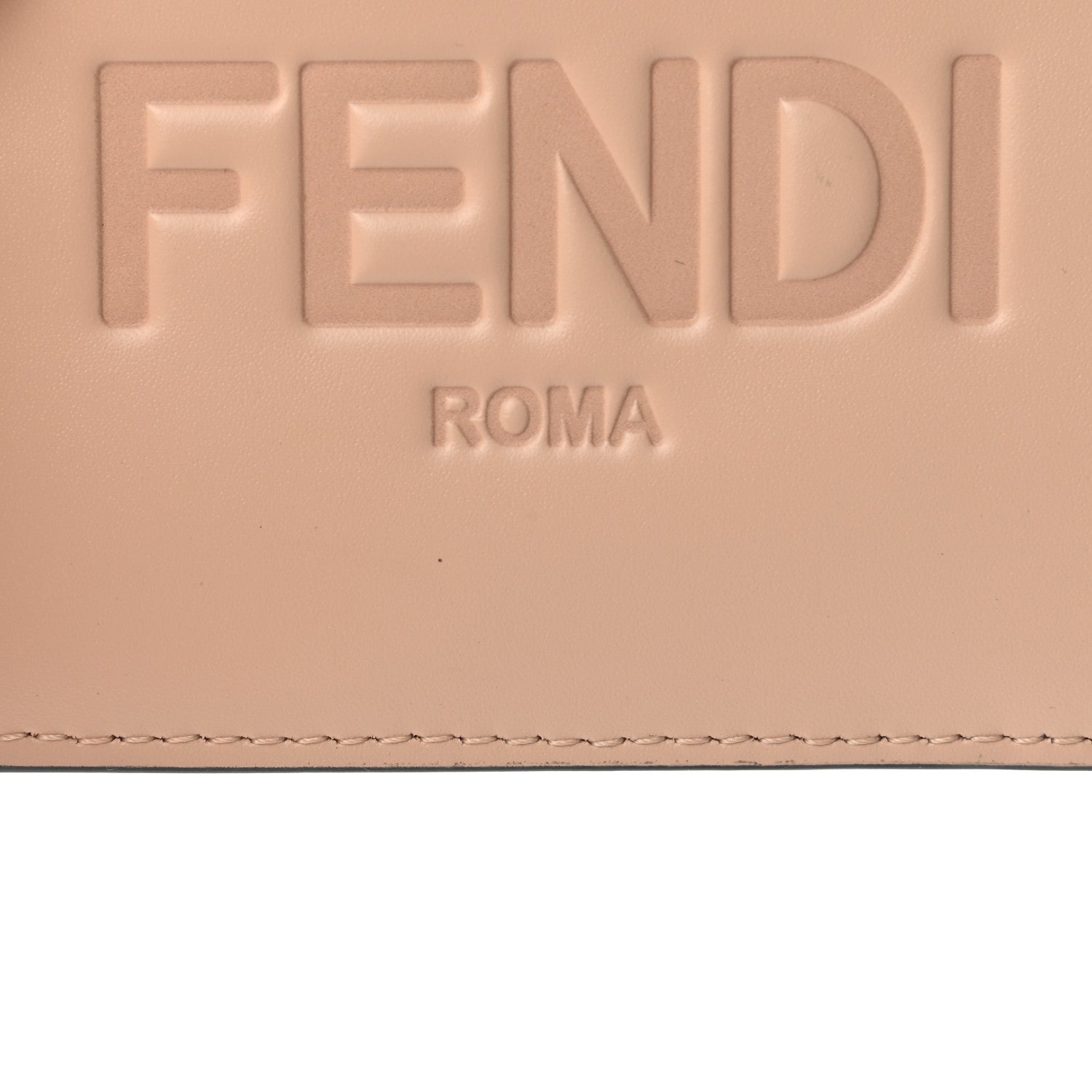 Fendi Vitello King Tamponato Logo Embossed Card Holder Wallet Light Rose 9 of 10