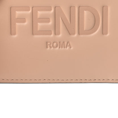 Fendi Vitello King Tamponato Logo Embossed Card Holder Wallet Light Rose 9 of 10