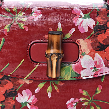 Gucci Shangai Calfskin Blooms Print Small Classic Bamboo Top Handle Bag Romantic Ceries Multicolor 8 of 10
