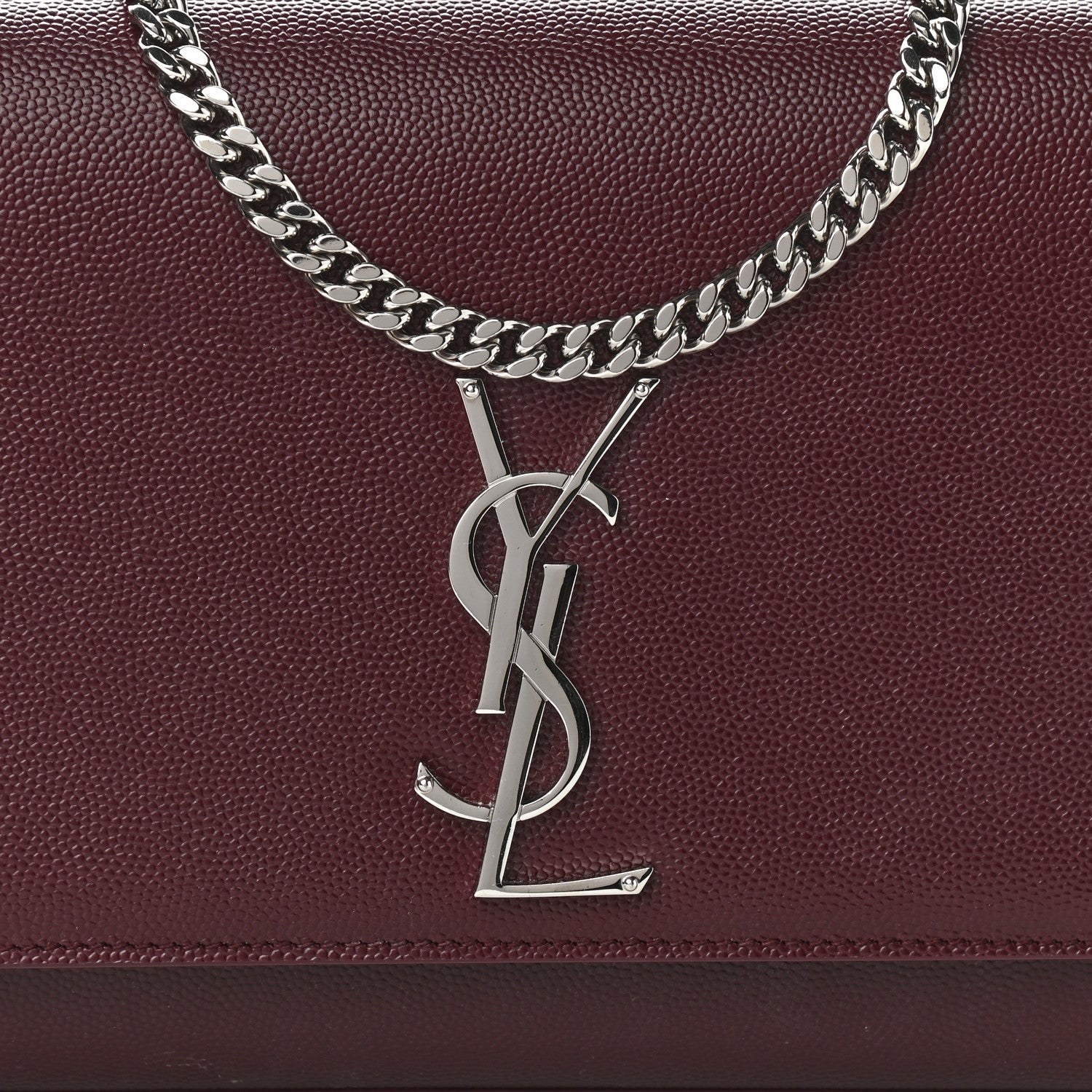 Saint Laurent Grain De Poudre Medium Classic Monogram Kate Satchel Amaranto 7 of 10