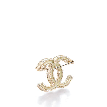 Chanel Crystal CC Brooch Light Gold 3 of 4