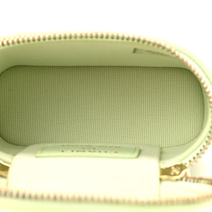 Chanel Caviar Quilted Small Handle With Care Vanity Case With Chain Light Green 8 of 19