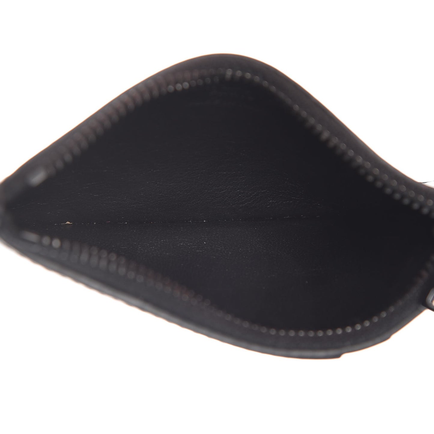 Calfskin 5 Fragments Zip Pouch Card Holder Black