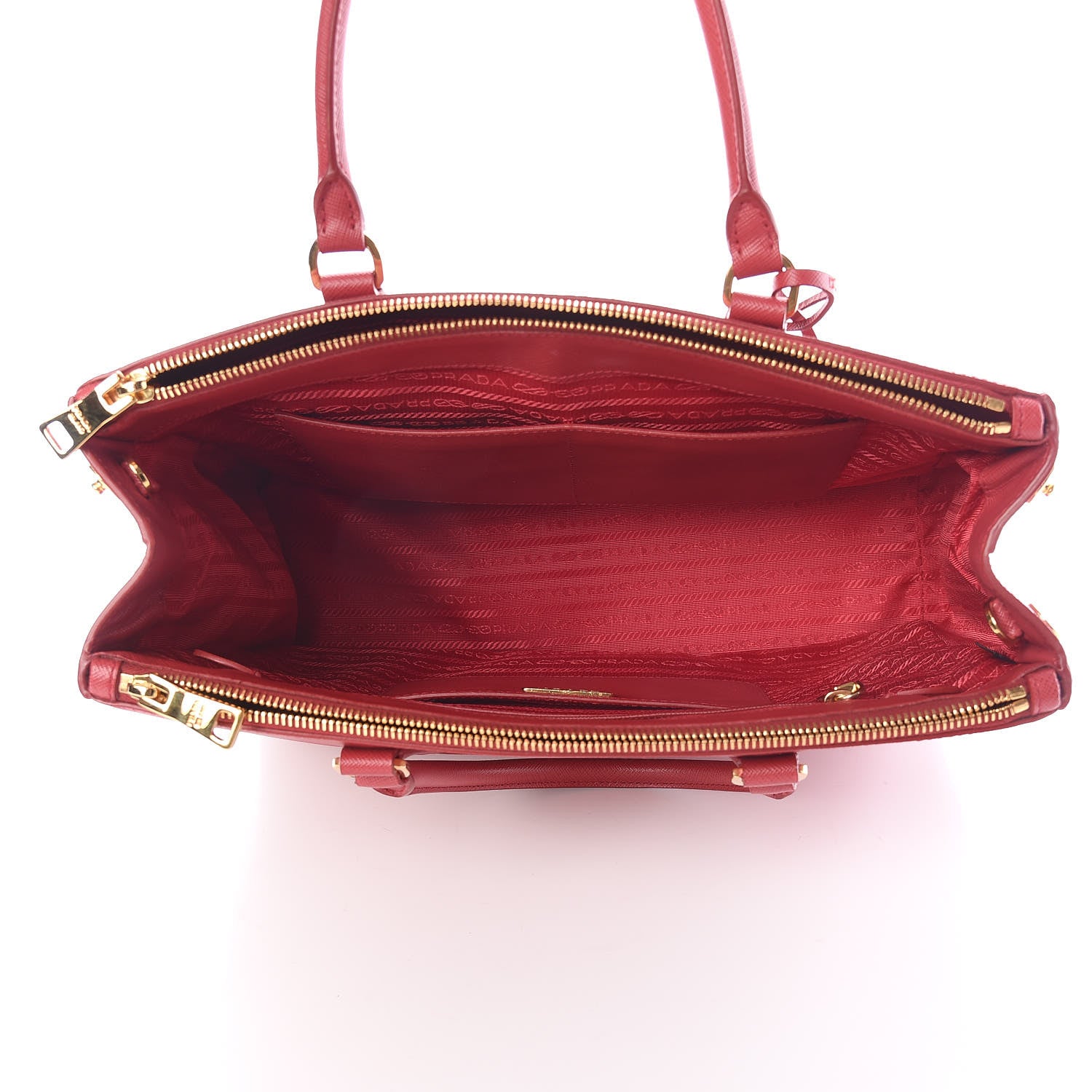 Prada Saffiano Medium Galleria Double Zip Tote Fuoco 7 of 10