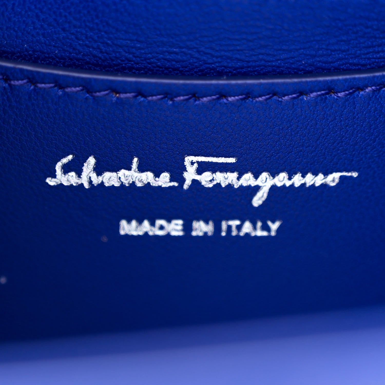 Salvatore Ferragamo Brushed Calfskin Micro Iconic Top Handle Bag Lapis Lazuli 6 of 9