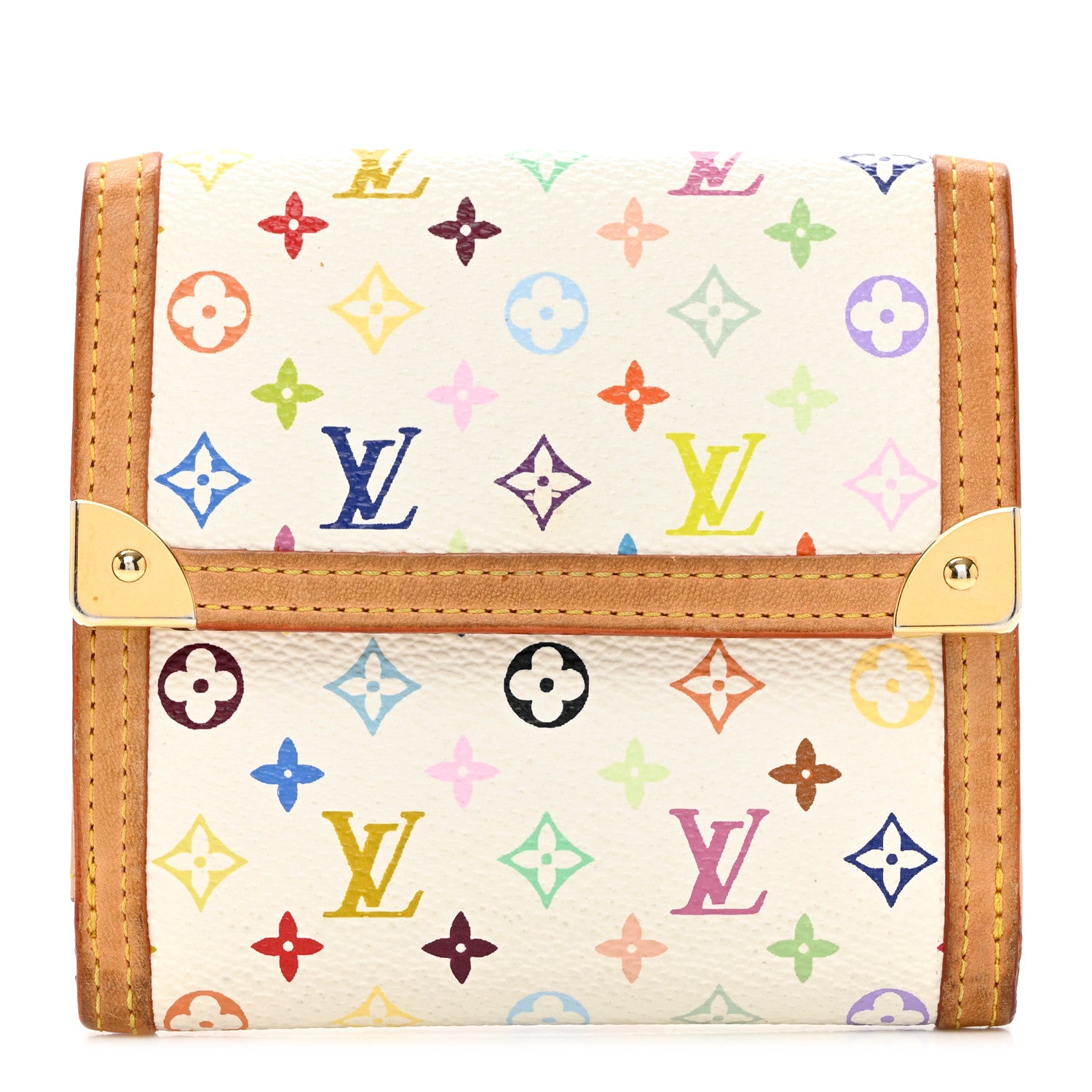 Louis Vuitton Monogram Multicolor Porte-Monnaie Billets Wallet White 1 of 8