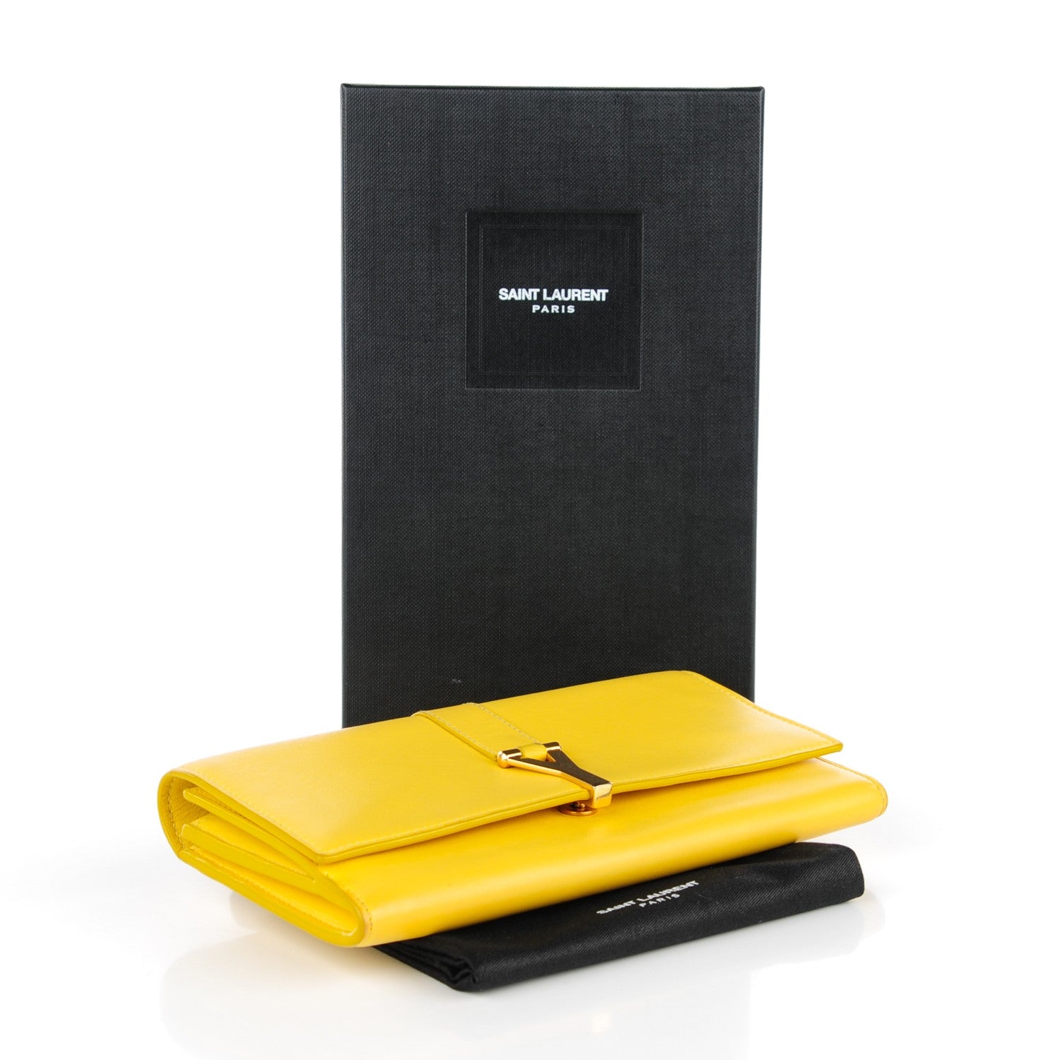 Saint Laurent Calfskin Classic Y Ligne Wallet Yellow 4 of 7