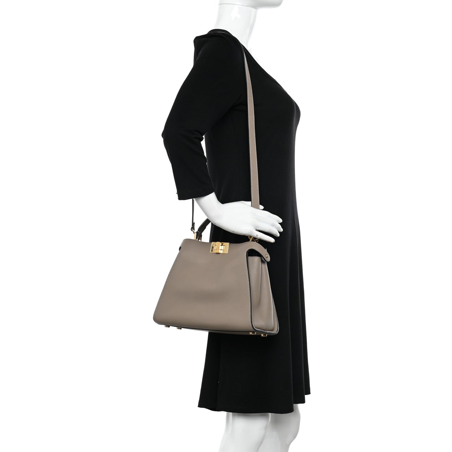 Vitello Tahiti Burro Medium Peekaboo Iconic Essentially Satchel Tortora Black