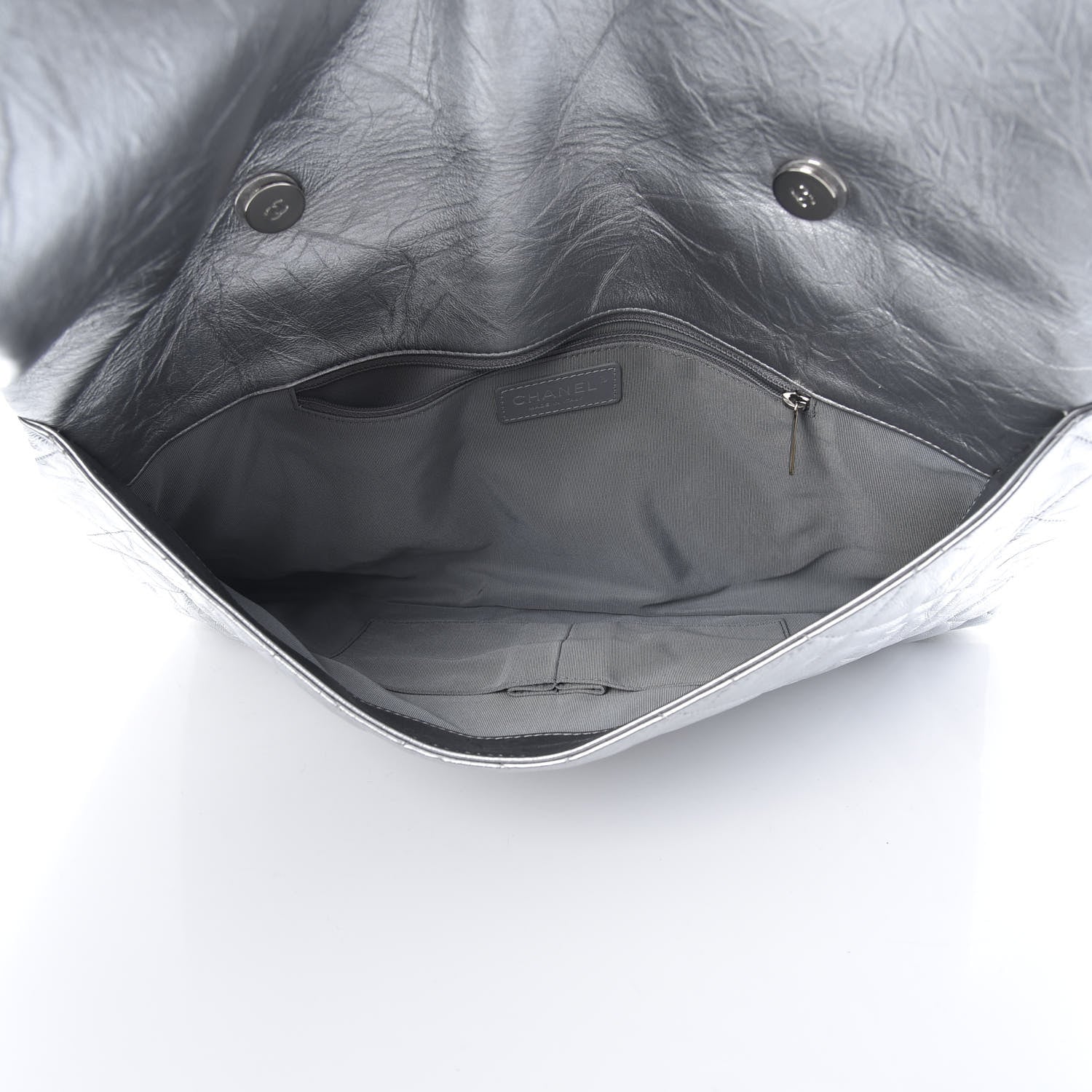 Chanel Metallic Crumpled Calfskin Big Bang Large Flap Bag Silver 5 of 10
