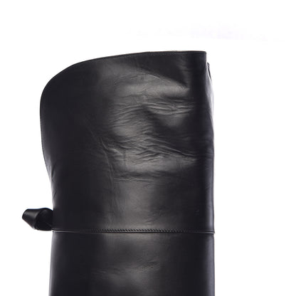 Valentino Garavani Calfskin Multi Bow Over the Knee Boots 37 Black 8 of 9