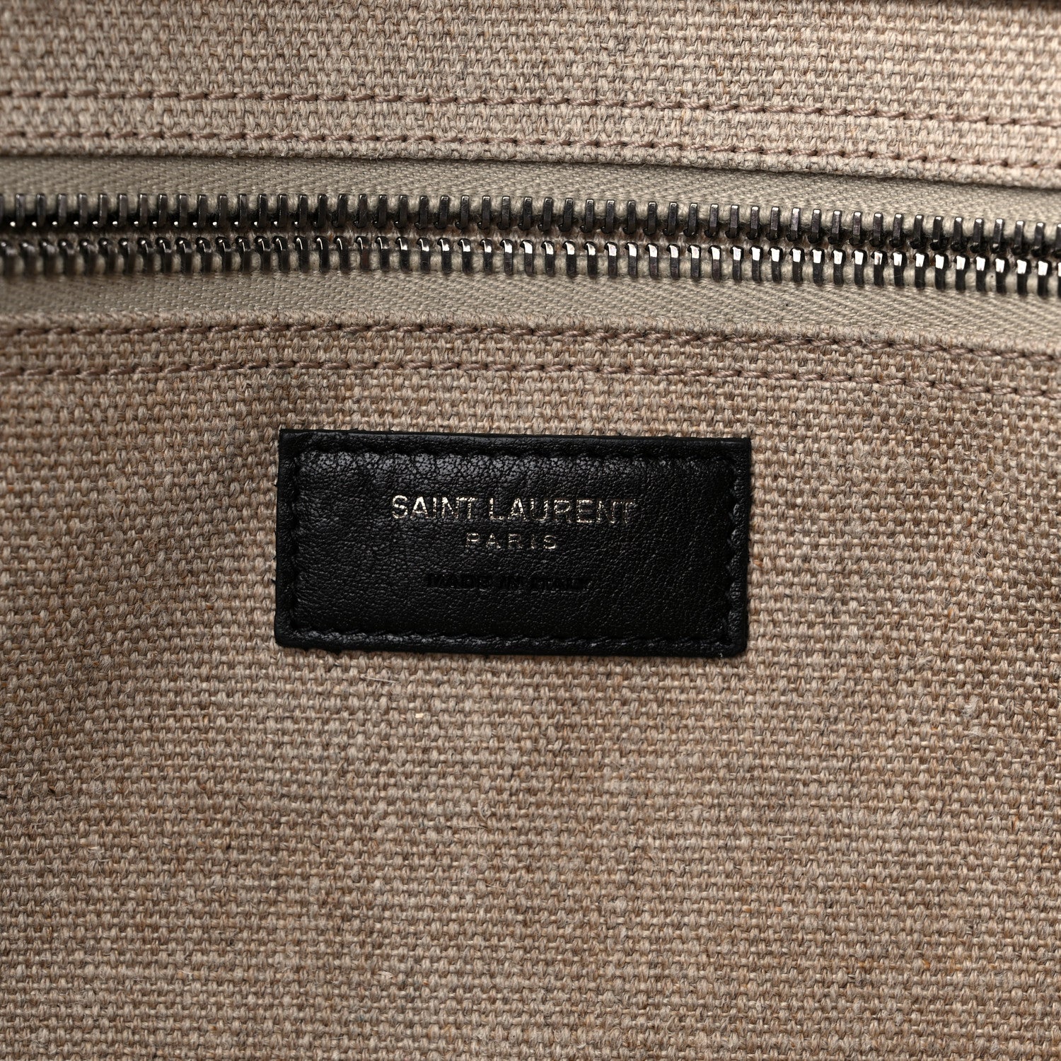 Saint Laurent Linen Calfskin Rive Gauche Tote Optic White 6 of 14