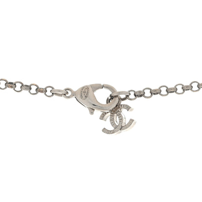 Chanel Crystal CC Flower Pendant Necklace Silver 3 of 3