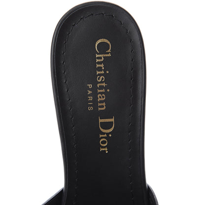 Christian Dior Calfskin 30 Montaigne Mid-Heel Slide Sandals 37 Black 6 of 7
