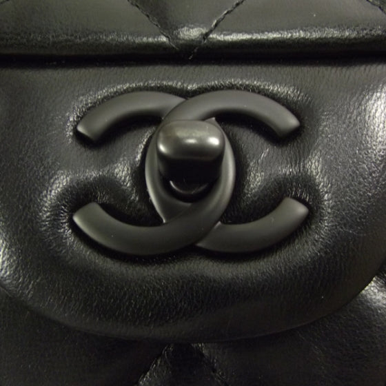 Lambskin Quilted Jumbo Flap Black BHW 11P