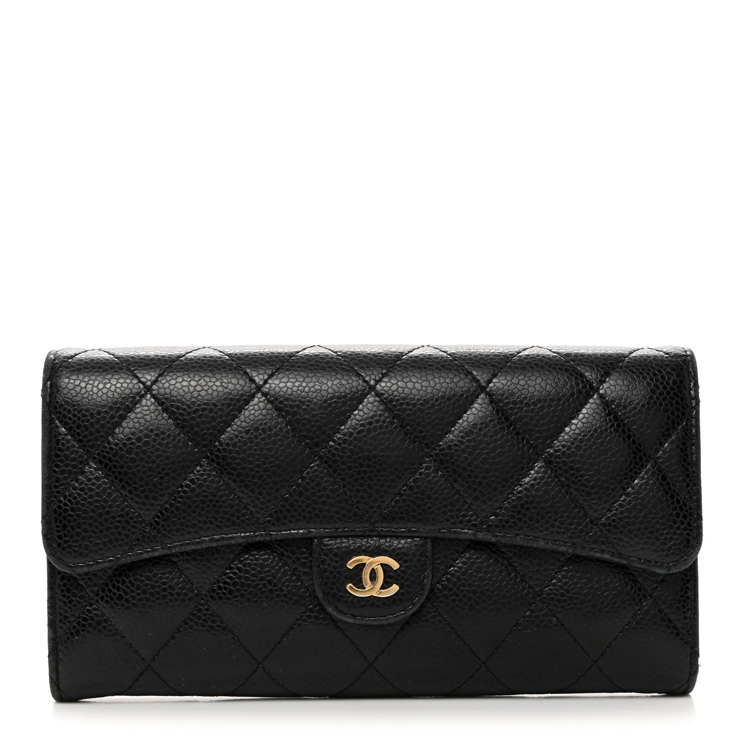 Chanel Caviar Quilted Long Flap Wallet Black 1 of 9