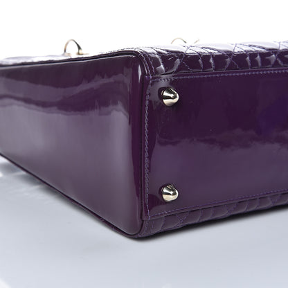 Christian Dior Patent Cannage Large Lady Dior Violet Purple 8 of 9