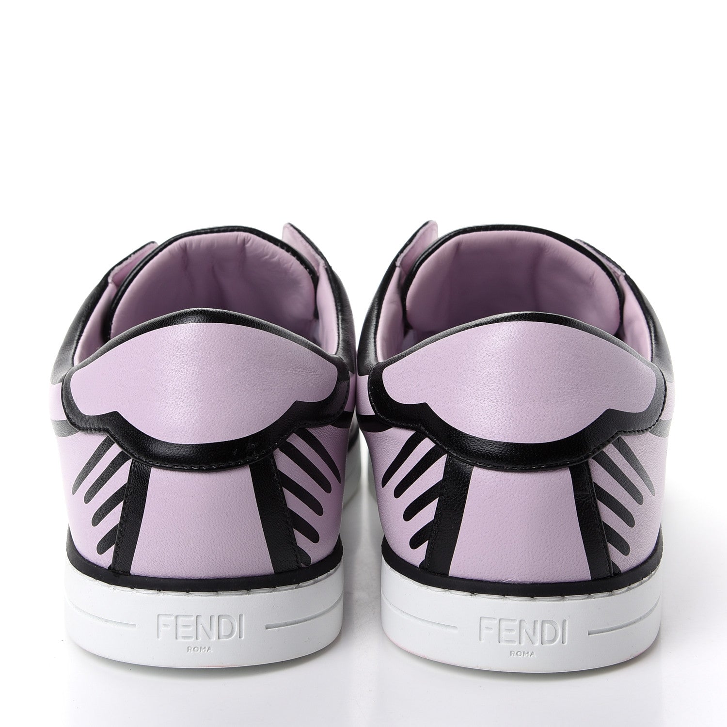 Fendi X JOSHUA VIDES Nappa Rockoclick Slip On Sneakers 41 Pink Xiloph White Black 5 of 10
