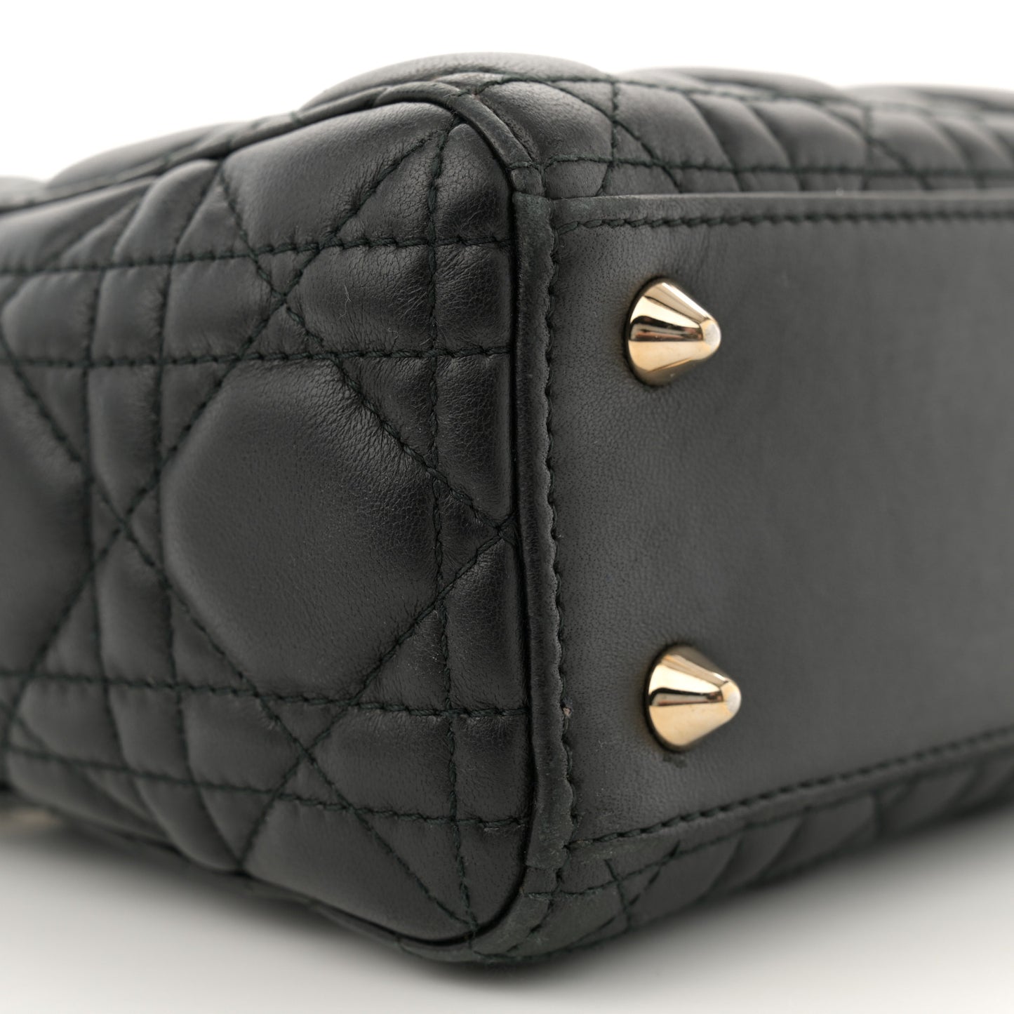 Lambskin Cannage Small Lucky Badges My Lady Dior Black