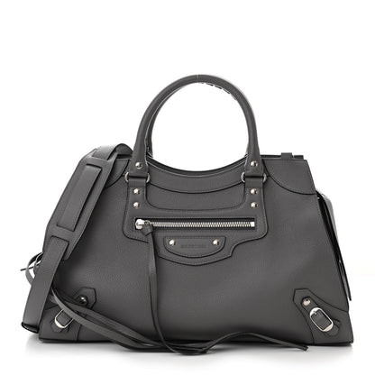 Balenciaga Grained Calfskin Neo Classic Silver Hardware Medium City Dark Grey 1 of 10