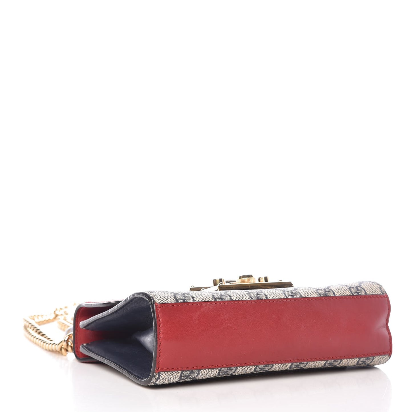 GG Supreme Monogram Moon Calfskin Small Padlock Shoulder Bag Beige Blue Hibiscus Red Mystic White