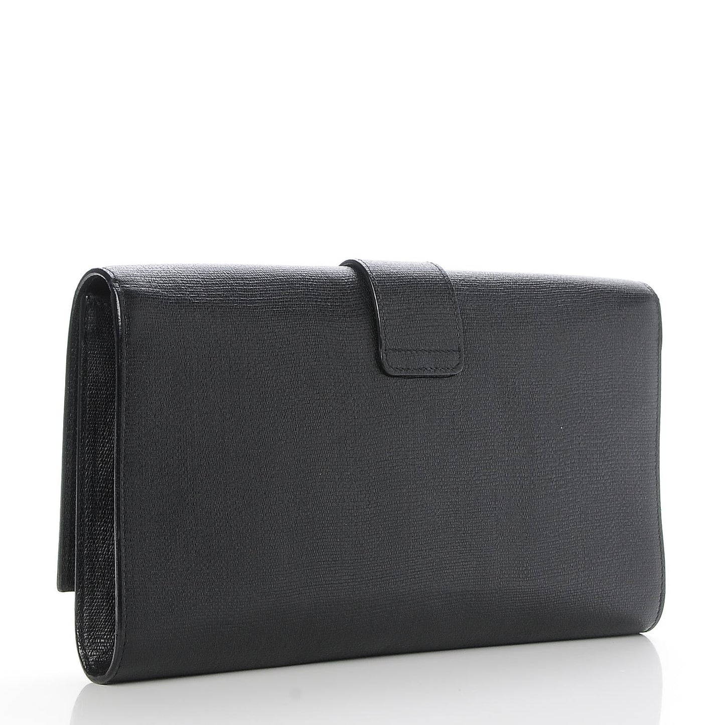 Textured Calfskin Y Ligne Clutch Black