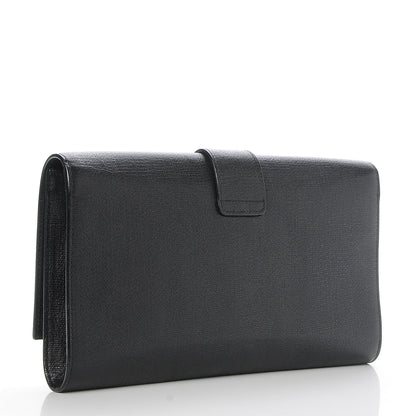 Saint Laurent Textured Calfskin Y Ligne Clutch Black 3 of 7