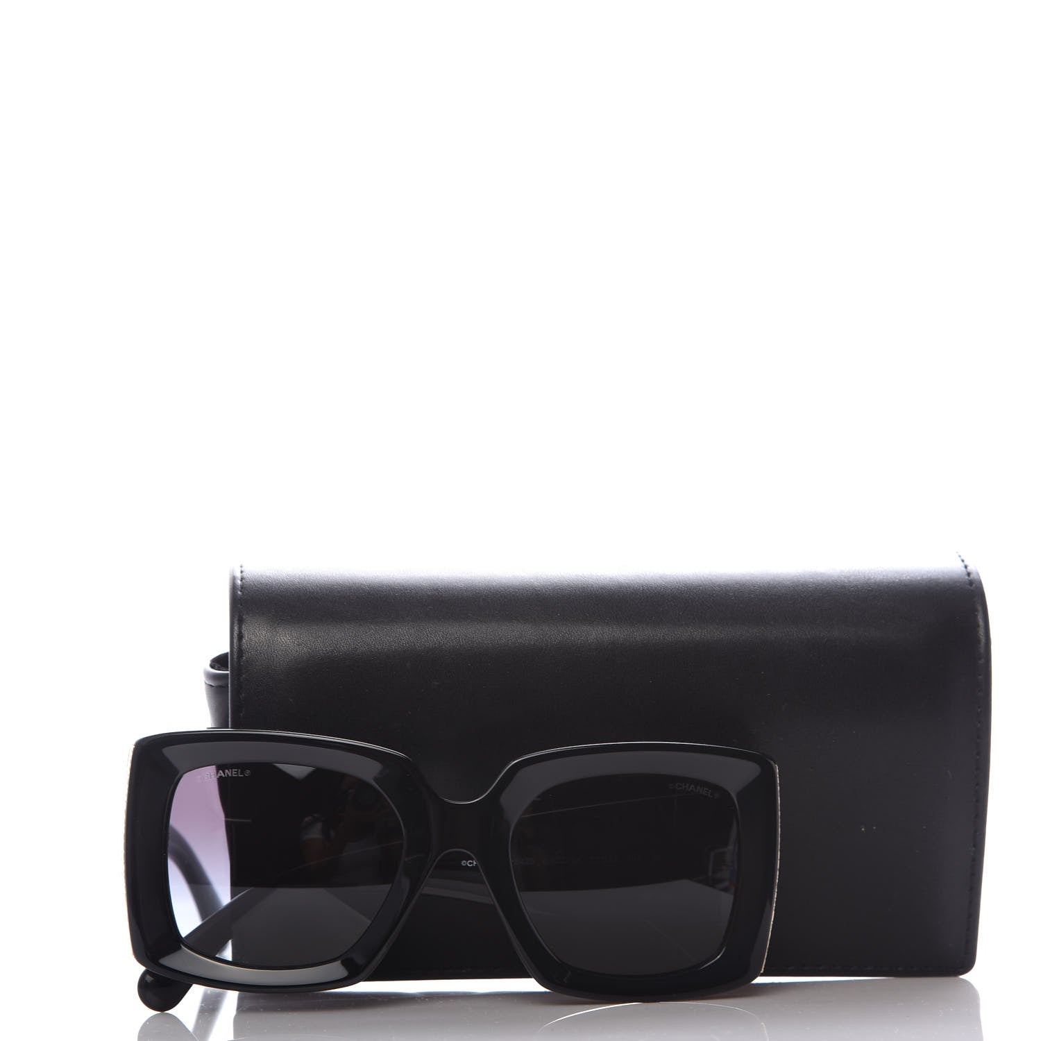 Chanel Acetate Rectangle Sunglasses 5435 Black 8 of 8