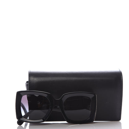 Chanel Acetate Rectangle Sunglasses 5435 Black 8 of 8