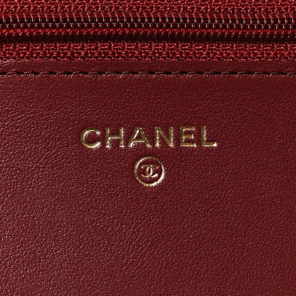 Chanel Caviar Quilted Boy Wallet On Chain WOC Burgundy 6 of 13
