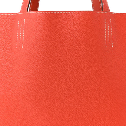 Hermes Taurillon Clemence Double Sens 45 Reversible Tote Rose Jaipur 12 of 17