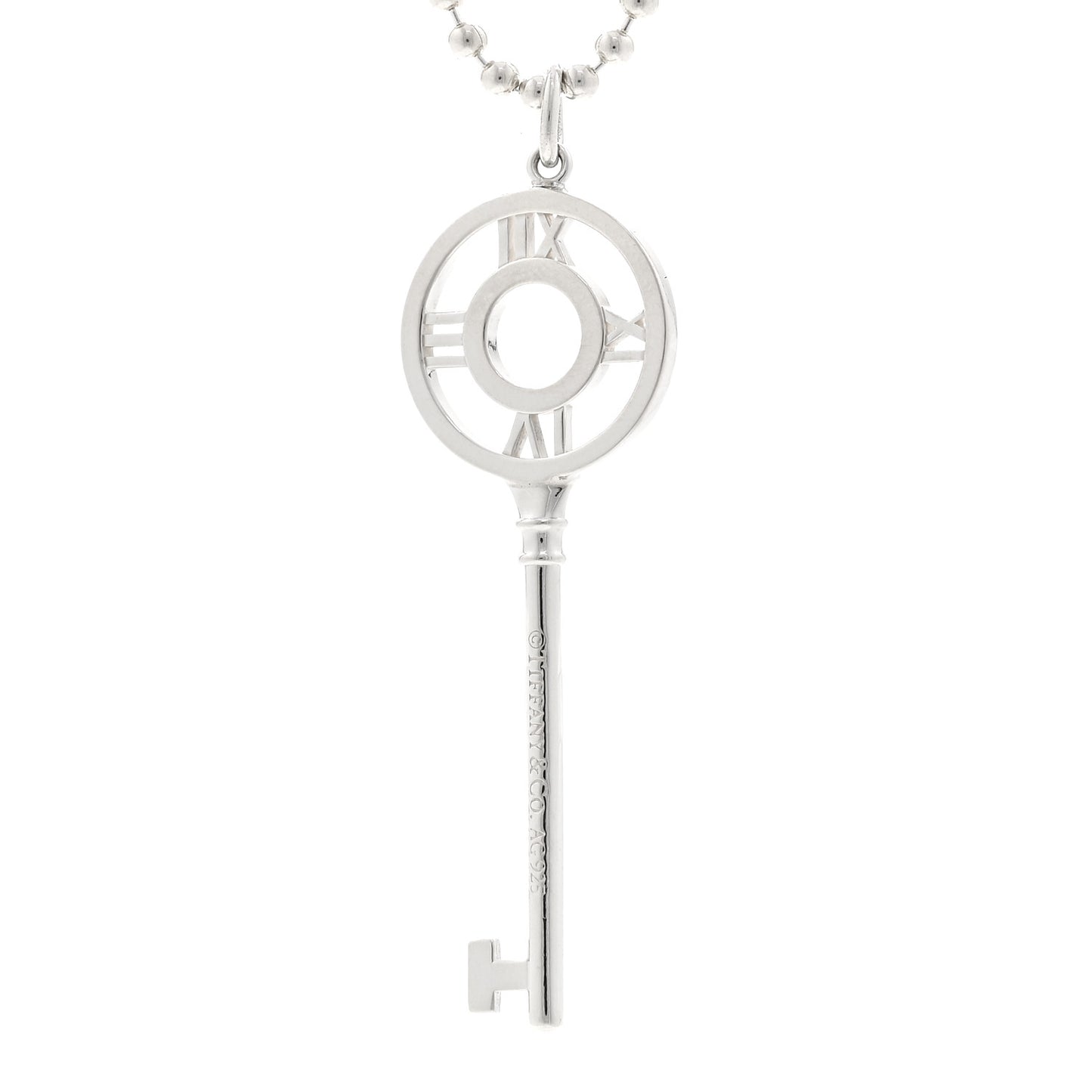 Sterling Silver Atlas Key Pendant Necklace