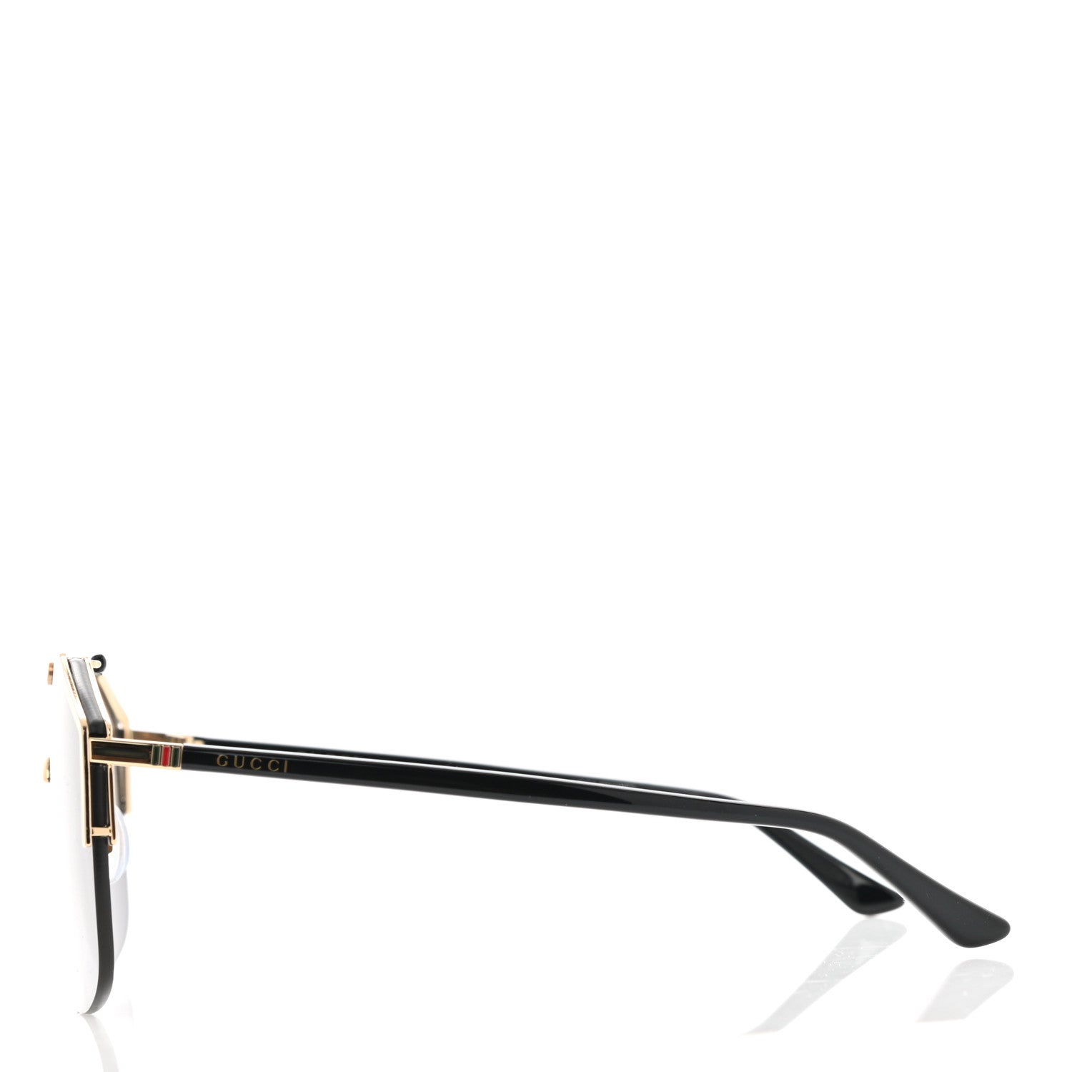 Gucci Metal Rimless Square Sunglasses GG0291S Black Gold 3 of 7