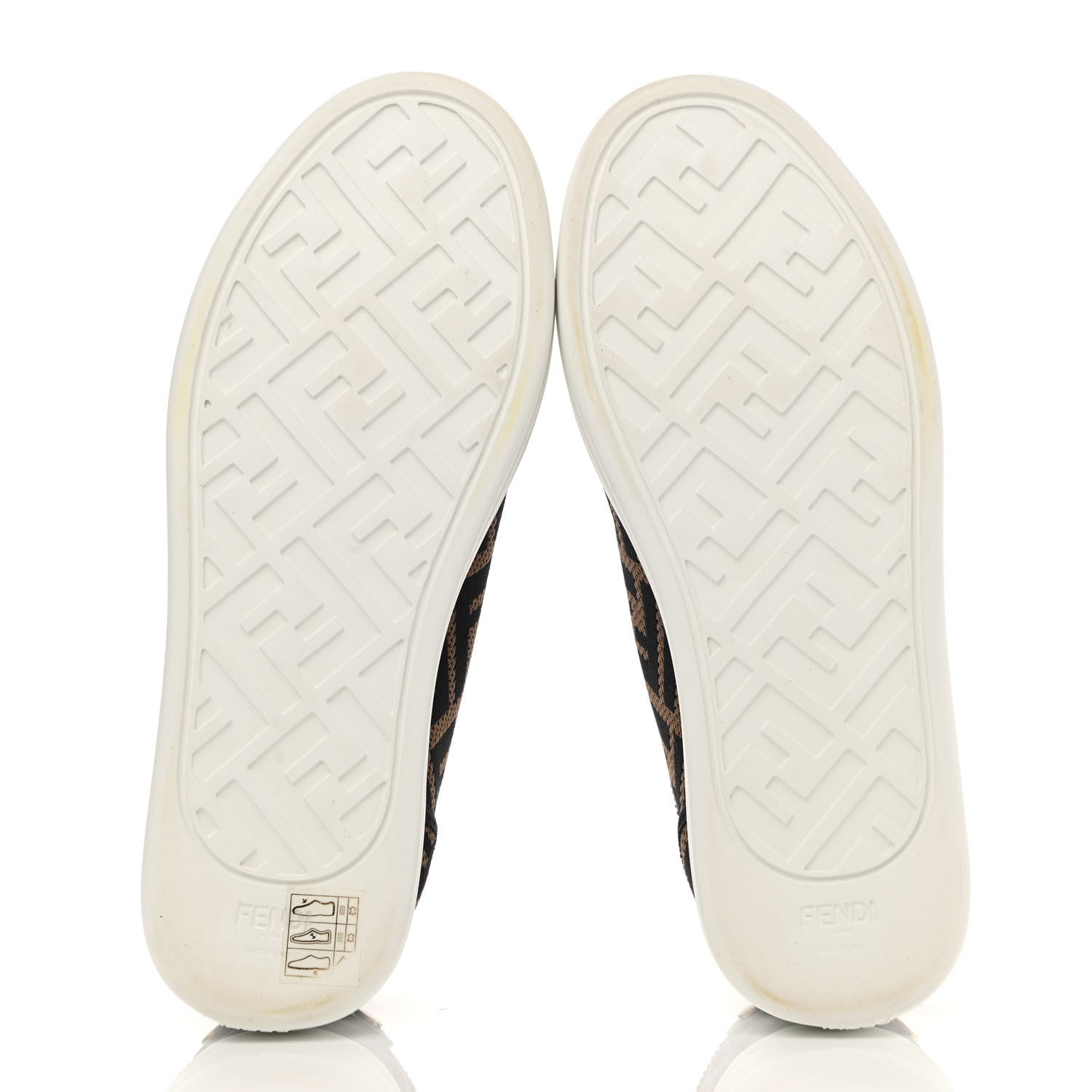 Fendi Fabric FF Micro-Perforated Rise Low Top Sneakers 36.5 Tobacco Black 5 of 10