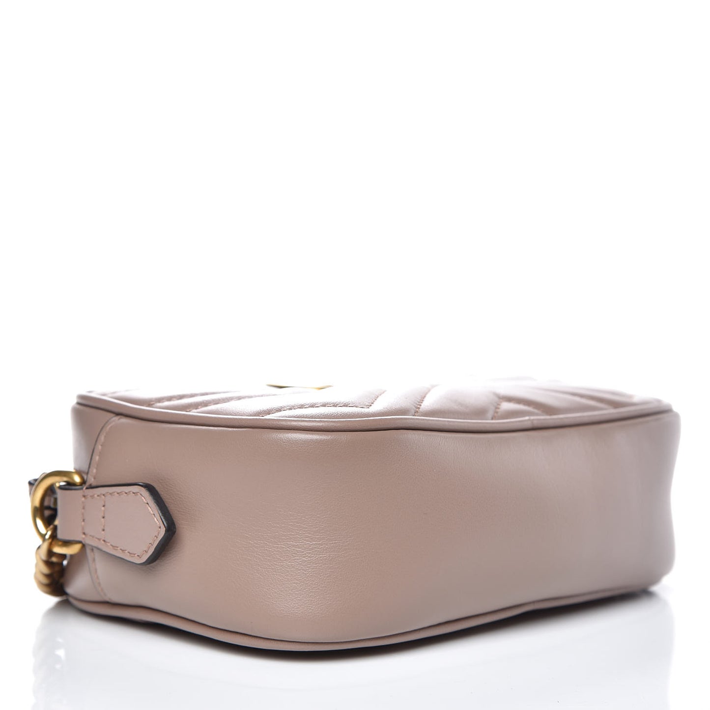 Calfskin Matelasse Mini GG Marmont Chain Shoulder Bag Nude