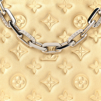 Louis Vuitton Lambskin Embossed Monogram Coussin PM Gold 9 of 12
